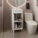 Mueble para Lavamanos Rivera Blanco 40.2x84cm Individual con Lavamanos de Sobreponer y con Una Puerta - MUEBLES PARA LAVAMANOS | Bylmo
