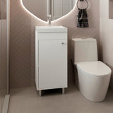 Mueble para Lavamanos Rivera Blanco 40.2x84cm Individual con Lavamanos de Sobreponer y con Una Puerta - MUEBLES PARA LAVAMANOS | Bylmo