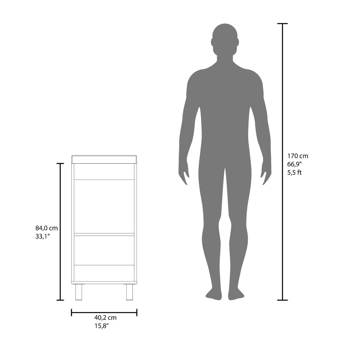 Mueble para Lavamanos Rivera Blanco 40.2x84cm Individual con Lavamanos de Sobreponer y con Una Puerta - MUEBLES PARA LAVAMANOS | Bylmo