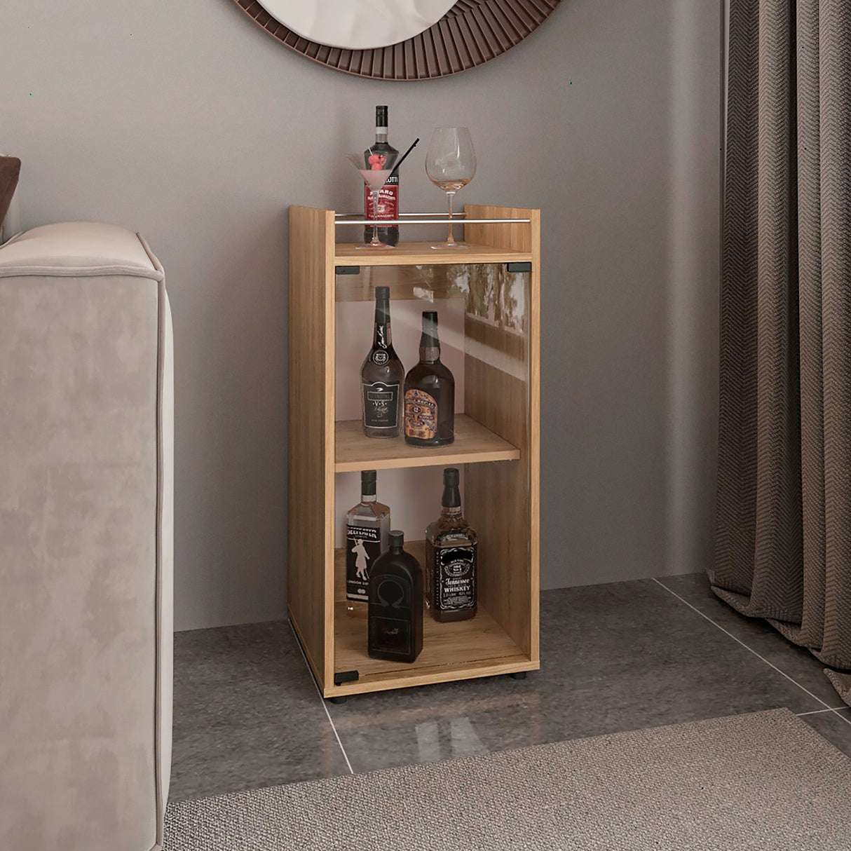 Bar Theba Fresno Europeo 38.1x81.3cm con Dos Compartimientos y con Patas - BARES | Bylmo