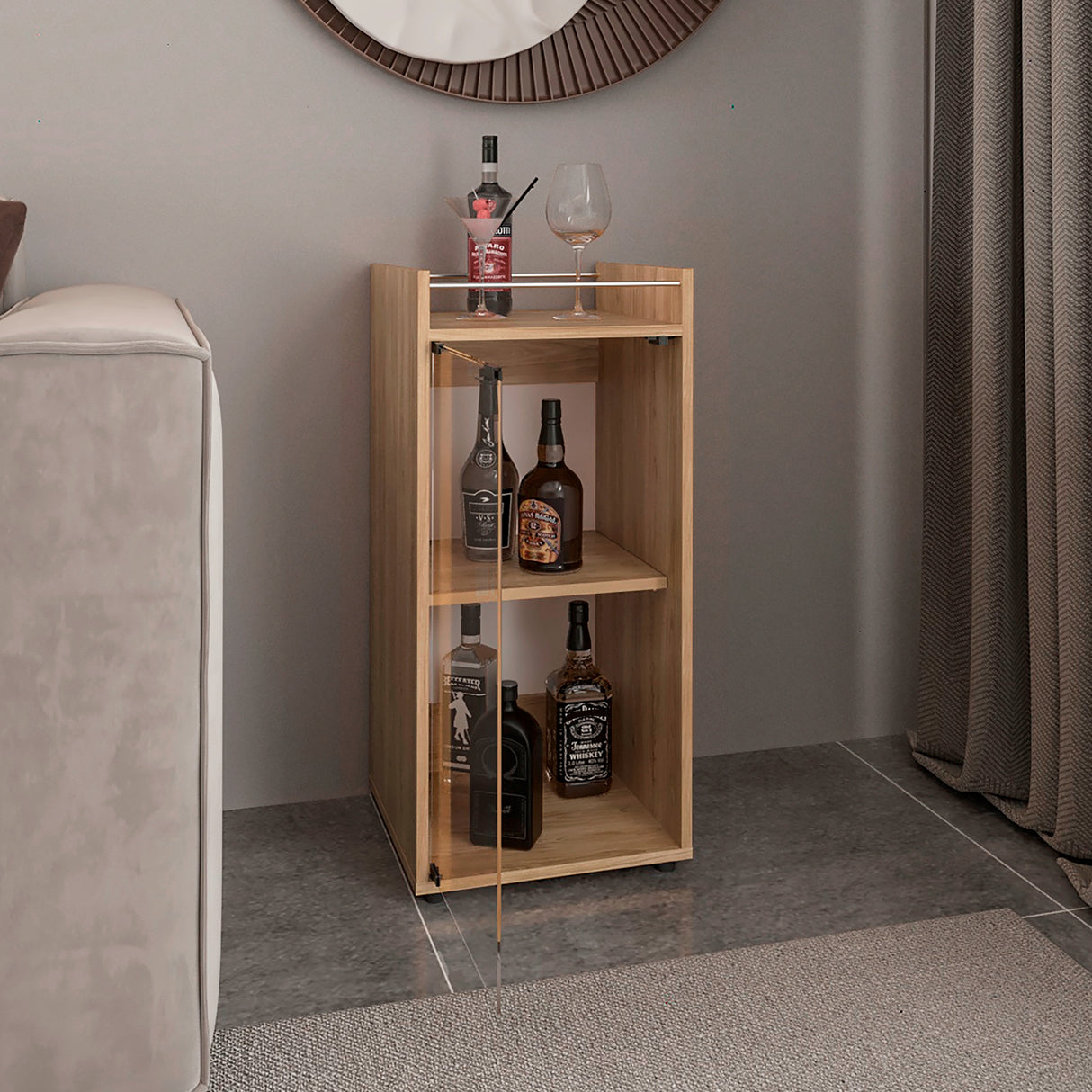 Bar Theba Fresno Europeo 38.1x81.3cm con Dos Compartimientos y con Patas - BARES | Bylmo