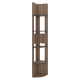 Estantería Home E7 Avellana 30x180.6cm Triangular con Cinco Compartimientos y con Cuatro Entrepaños - BIBLIOTECAS Y ESTANTERIAS | Bylmo