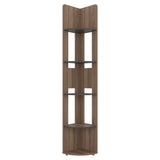 Estantería Home E7 Avellana 30x180.6cm Triangular con Cinco Compartimientos y con Cuatro Entrepaños - BIBLIOTECAS Y ESTANTERIAS | Bylmo