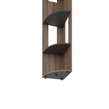 Estantería Home E7 Avellana 30x180.6cm Triangular con Cinco Compartimientos y con Cuatro Entrepaños - BIBLIOTECAS Y ESTANTERIAS | Bylmo