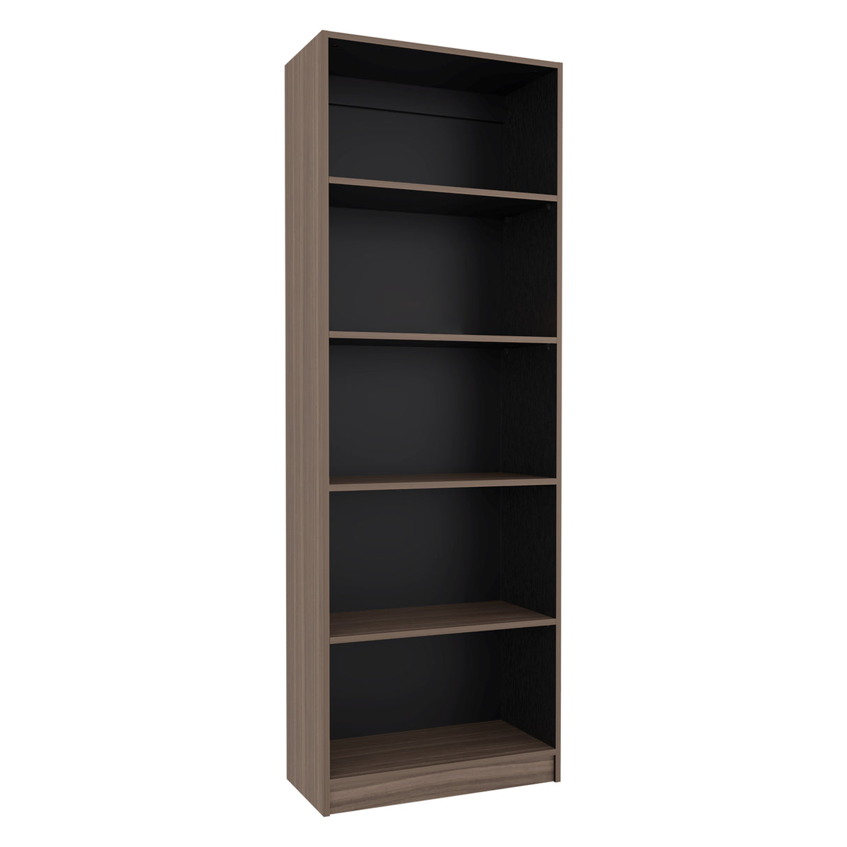 Estantería Home E1 Avellana 62.8x180.6cm Rectangular con Cinco Compartimientos y con Cuatro Entrepaños - BIBLIOTECAS Y ESTANTERIAS | Bylmo