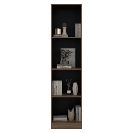 Estantería Home E2 Avellana 45x180.6cm Rectangular con Cuatro Compartimientos y con Tres Entrepaños - BIBLIOTECAS Y ESTANTERIAS | Bylmo
