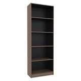 Estantería Home E3 Avellana 62.8x180.6cm Rectangular con Cinco Compartimientos y con Cuatro Entrepaños - BIBLIOTECAS Y ESTANTERIAS | Bylmo
