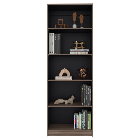 Estantería Home E3 Avellana 62.8x180.6cm Rectangular con Cinco Compartimientos y con Cuatro Entrepaños - BIBLIOTECAS Y ESTANTERIAS | Bylmo