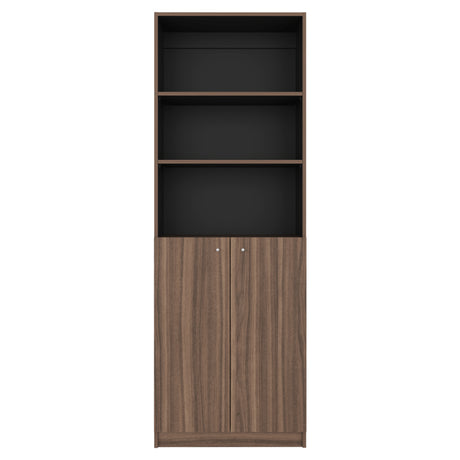 Estantería Home E4 Avellana 62.8x180.6cm Rectangular con Tres Compartimientos y con Tres Entrepaños - BIBLIOTECAS Y ESTANTERIAS | Bylmo