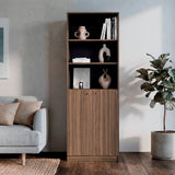 Estantería Home E4 Avellana 62.8x180.6cm Rectangular con Tres Compartimientos y con Tres Entrepaños - BIBLIOTECAS Y ESTANTERIAS | Bylmo