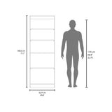 Estantería Home E4 Avellana 62.8x180.6cm Rectangular con Tres Compartimientos y con Tres Entrepaños - BIBLIOTECAS Y ESTANTERIAS | Bylmo