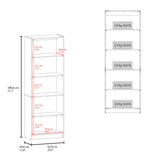 Estantería Home E1 Cartagena 62.8x180.6cm Rectangular con Cinco Compartimientos y con Cuatro Entrepaños - BIBLIOTECAS Y ESTANTERIAS | Bylmo