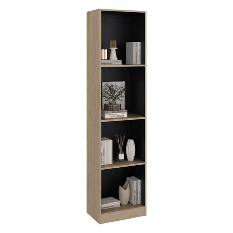 Estantería Home E2 Cartagena 45x180.6cm Rectangular con Cuatro Compartimientos y con Tres Entrepaños - BIBLIOTECAS Y ESTANTERIAS | Bylmo