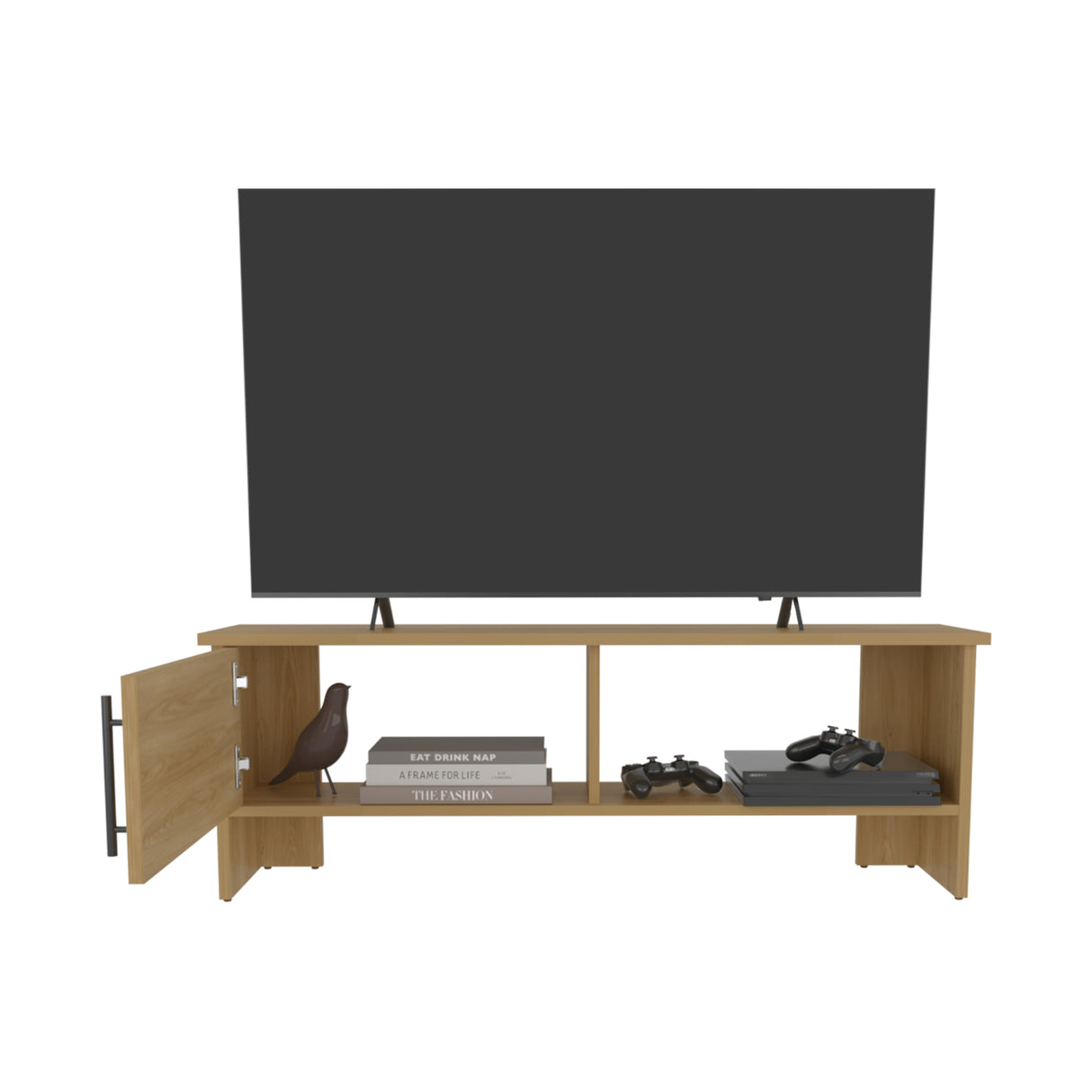 Mesa para TV Navia Fresno Europeo 120.3x42.1cm para TV Hasta 50 Pulgadas con Dos Compartimientos - MUEBLES DE TV | Bylmo
