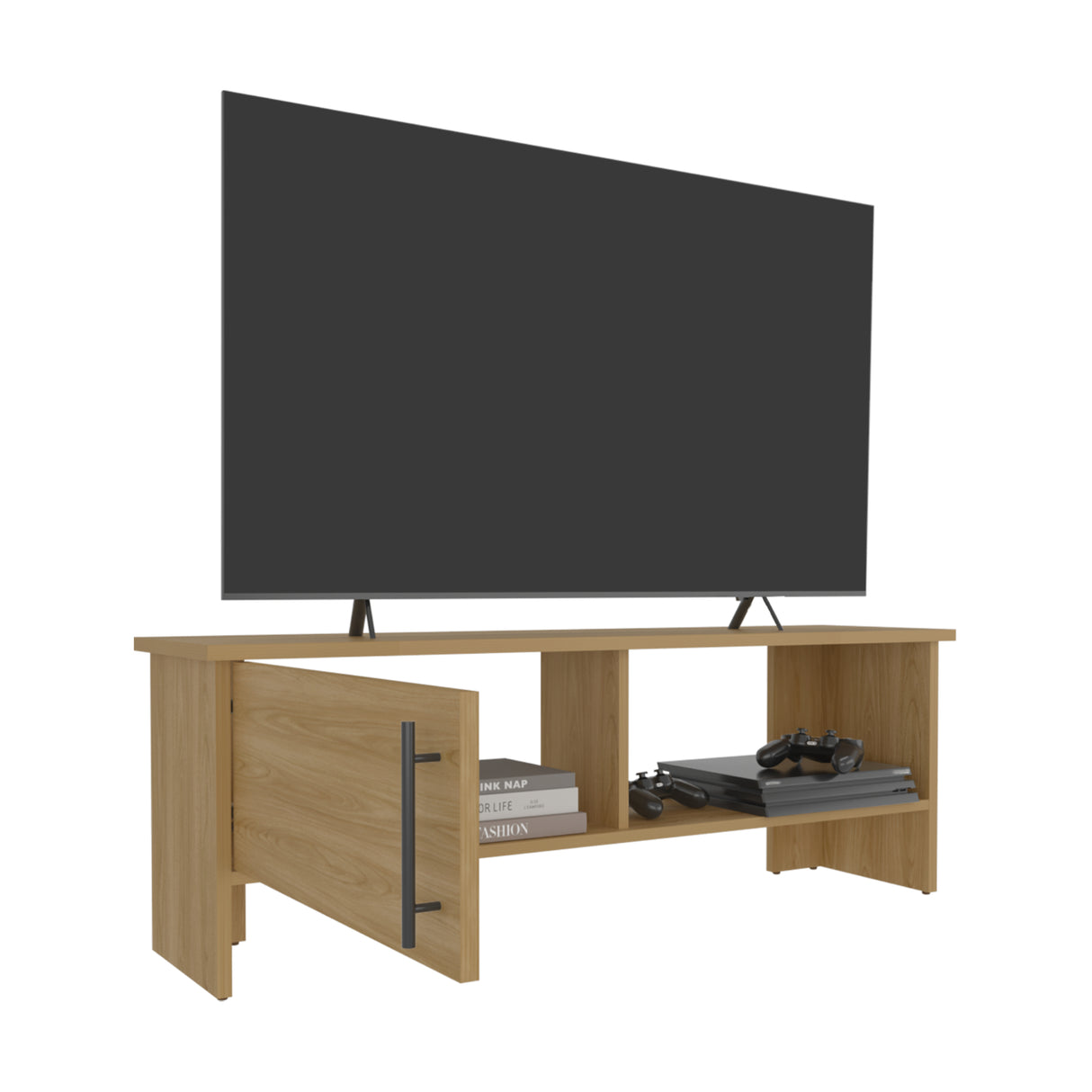 Mesa para TV Navia Fresno Europeo 120.3x42.1cm para TV Hasta 50 Pulgadas con Dos Compartimientos - MUEBLES DE TV | Bylmo