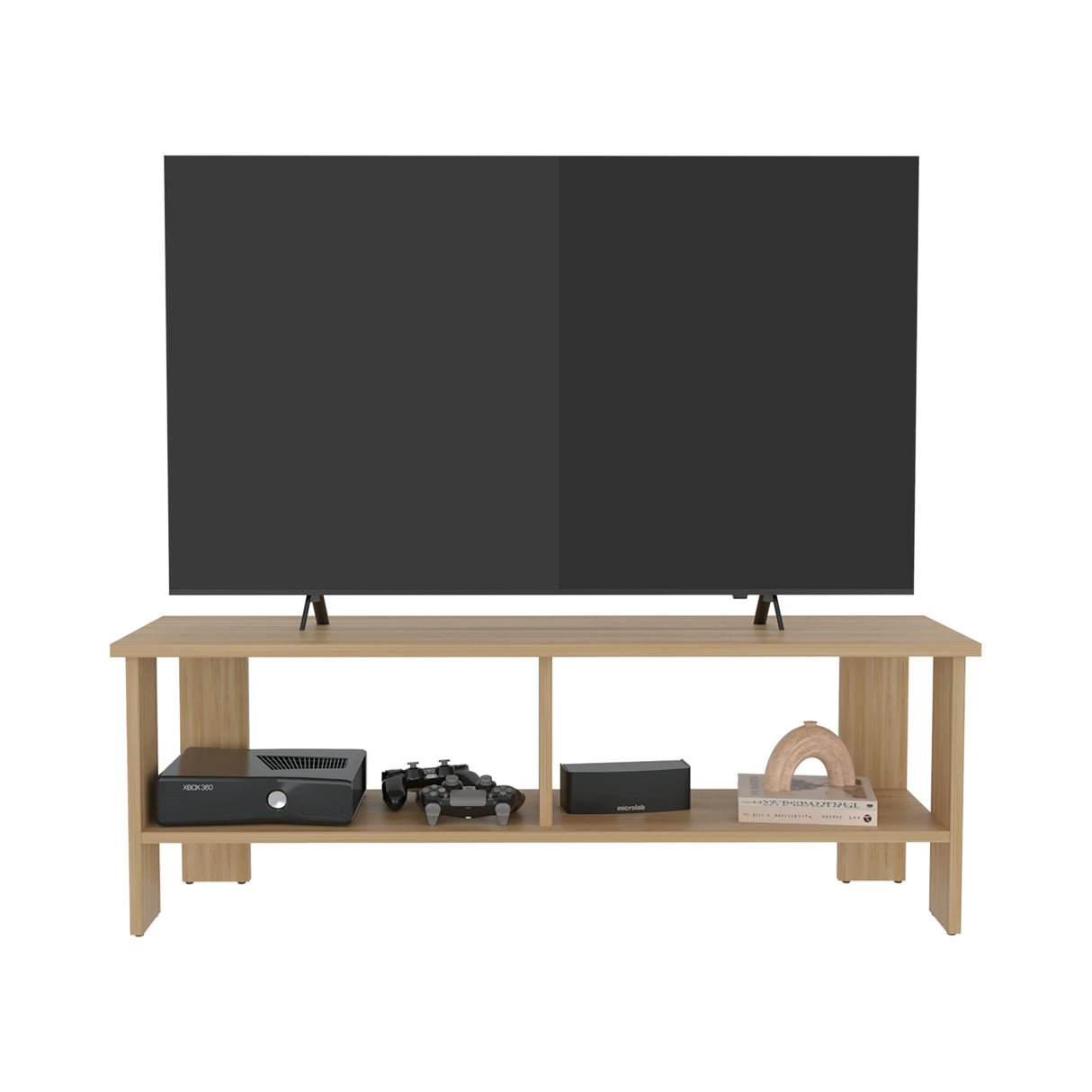Mesa para TV Navia Fresno Europeo 120.3x41.9cm para TV Hasta 50 Pulgadas con Dos Compartimientos - MUEBLES DE TV | Bylmo