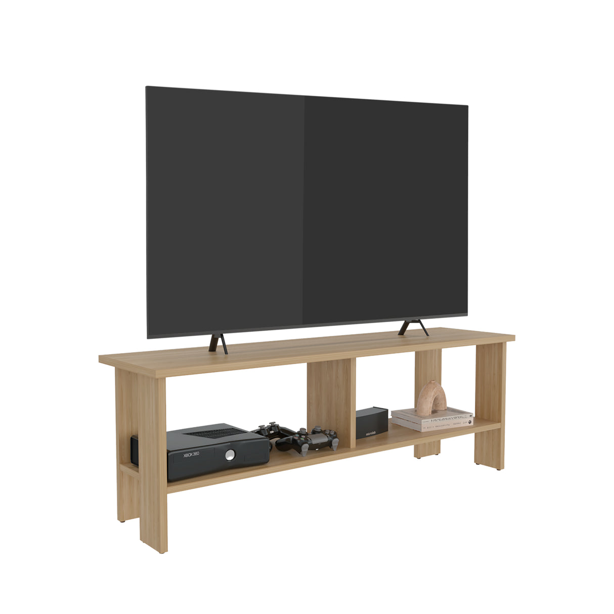 Mesa para TV Navia Fresno Europeo 120.3x41.9cm para TV Hasta 50 Pulgadas con Dos Compartimientos - MUEBLES DE TV | Bylmo