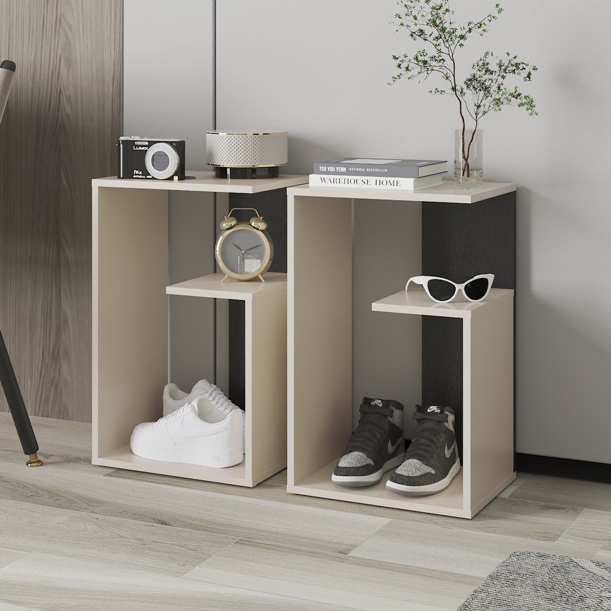 Mesa Auxiliar Adel Capri y Wengue 39.8x63.4cm Rectangular con Dos Compartimientos - MESAS AUXILIARES | Bylmo