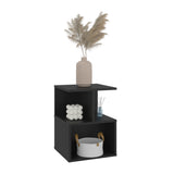 Mesa de Noche Ocaso Wengue 35x48.2cm con Tres Compartimientos y Un Entrepaño - MESAS DE NOCHE | Bylmo