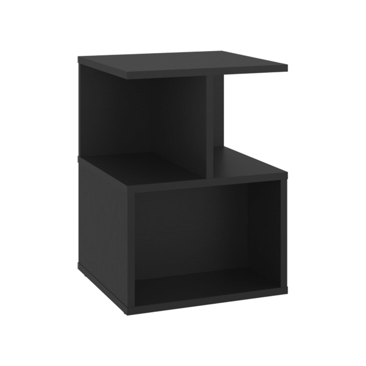 Mesa de Noche Ocaso Wengue 35x48.2cm con Tres Compartimientos y Un Entrepaño - MESAS DE NOCHE | Bylmo