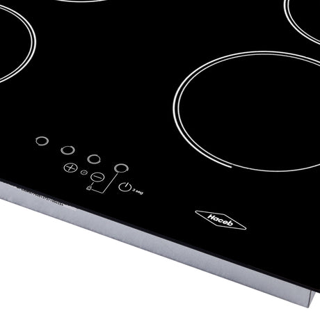 Estufa de empotrar Haceb Negro 68x62.5cm Vitroceramica Electrico con Cuatro Zonas de Cocción - ESTUFAS DE EMPORTRAR Y CUBIERTAS | Bylmo