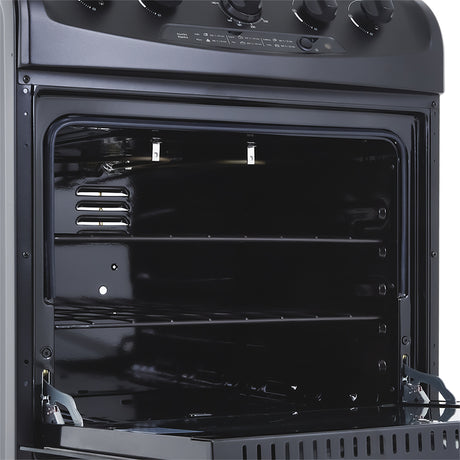 Estufa Haceb Negro 65.5x96.5cm Para Gas Propano con Cuatro Quemadores y con Horno - ESTUFAS | Bylmo