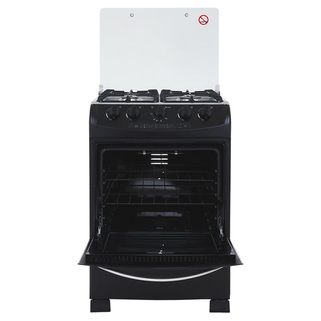 Estufa Haceb Negro 65.5x96.5cm Para Gas Propano con Cuatro Quemadores y con Horno - ESTUFAS | Bylmo