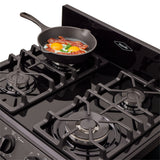 Estufa Haceb Negro 65.5x98.5cm Para Gas Natural con Cuatro Quemadores y con Horno - ESTUFAS | Bylmo