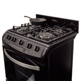 Estufa Haceb Negro 65.5x98.5cm Para Gas Natural con Cuatro Quemadores y con Horno - ESTUFAS | Bylmo