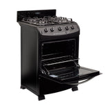 Estufa Haceb Negro 65.5x98.5cm Para Gas Natural con Cuatro Quemadores y con Horno - ESTUFAS | Bylmo