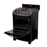 Estufa Haceb Negro 65.5x98.5cm Para Gas Natural con Cuatro Quemadores y con Horno - ESTUFAS | Bylmo