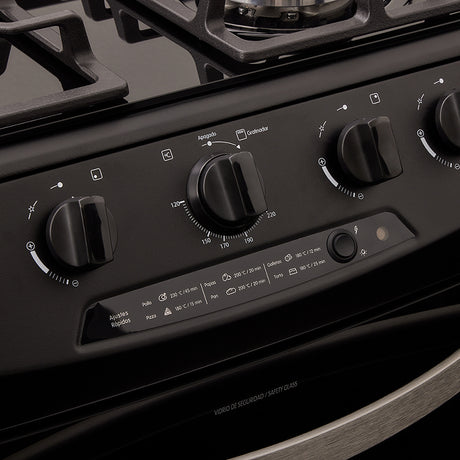 Estufa Haceb Negro 65.5x98.5cm Para Gas Propano con Cuatro Quemadores y con Horno - ESTUFAS | Bylmo