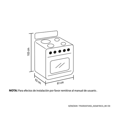 Estufa Haceb Negro 65.5x98.5cm Para Gas Propano con Cuatro Quemadores y con Horno - ESTUFAS | Bylmo