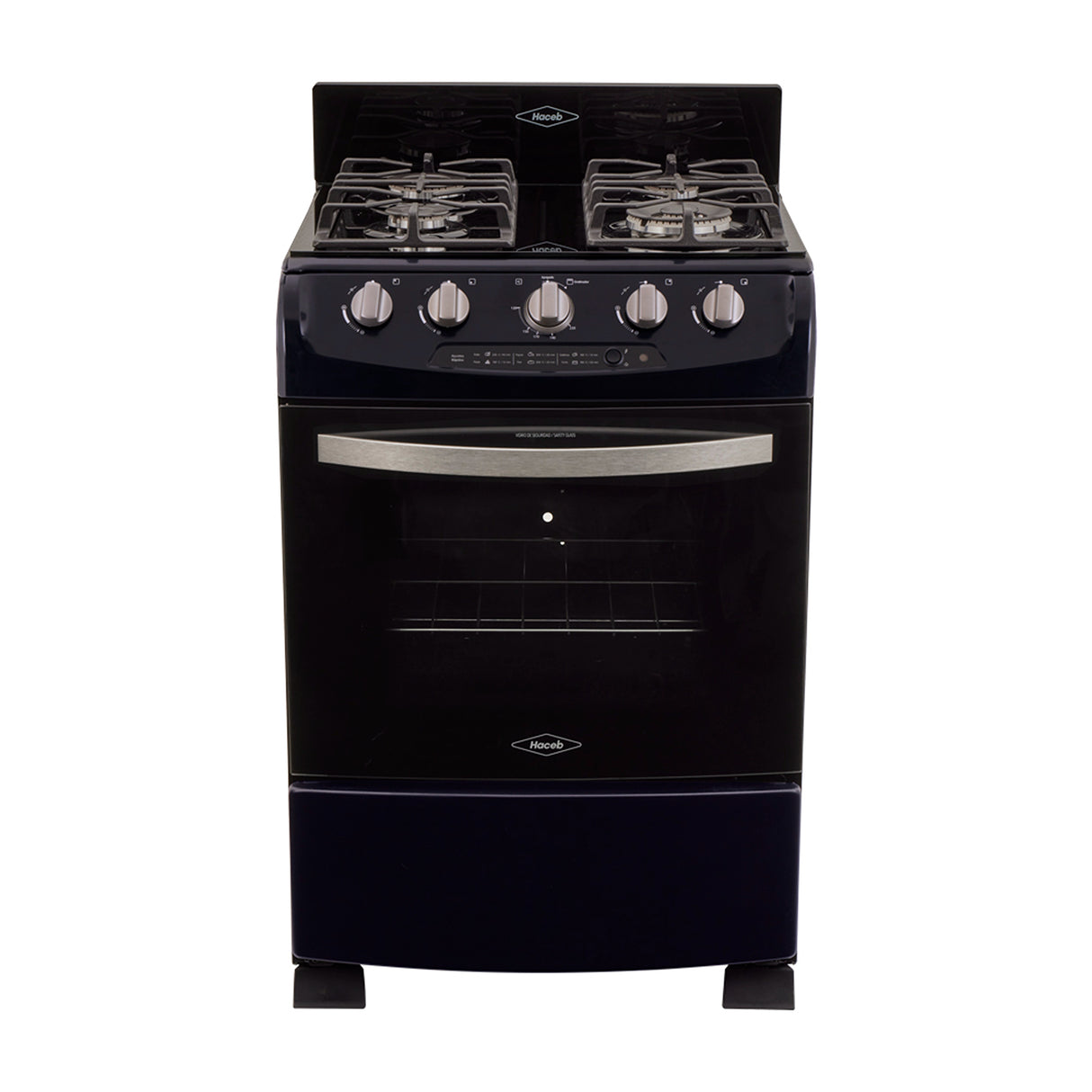Estufa Haceb Azul 65.5x98.5cm Para Gas Natural con Cuatro Quemadores y con Horno - ESTUFAS | Bylmo