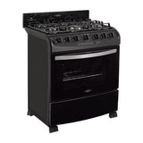 Estufa Haceb Negro 81x98.5cm Para Gas Natural con Seis Quemadores y con Horno - ESTUFAS | Bylmo