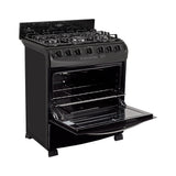 Estufa Haceb Negro 81x98.5cm Para Gas Natural con Seis Quemadores y con Horno - ESTUFAS | Bylmo
