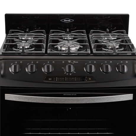 Estufa Haceb Negro 98x81cm Para Gas Propano con Seis Quemadores y con Horno - ESTUFAS | Bylmo