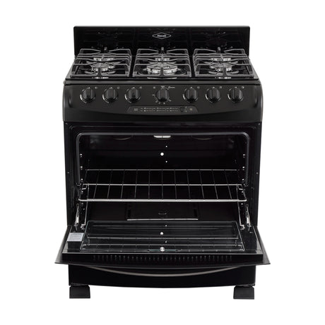 Estufa Haceb Negro 98x81cm Para Gas Propano con Seis Quemadores y con Horno - ESTUFAS | Bylmo