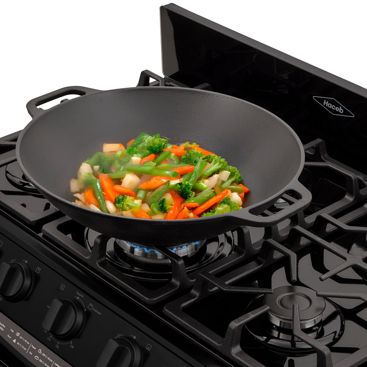 Estufa Haceb Negro 98x81cm Para Gas Propano con Seis Quemadores y con Horno - ESTUFAS | Bylmo