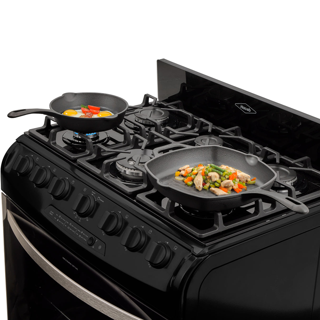 Estufa Haceb Negro 98x81cm Para Gas Propano con Seis Quemadores y con Horno - ESTUFAS | Bylmo