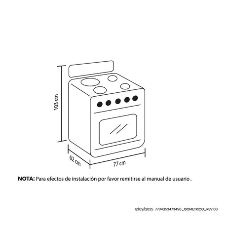 Estufa Haceb Negro 98x81cm Para Gas Propano con Seis Quemadores y con Horno - ESTUFAS | Bylmo