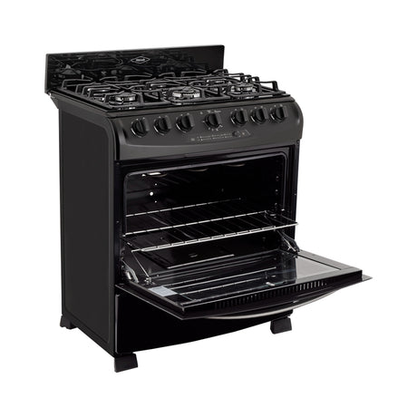 Estufa Haceb Negro 98x81cm Para Gas Propano con Seis Quemadores y con Horno - ESTUFAS | Bylmo
