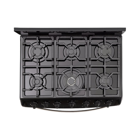 Estufa Haceb Negro 98x81cm Para Gas Propano con Seis Quemadores y con Horno - ESTUFAS | Bylmo