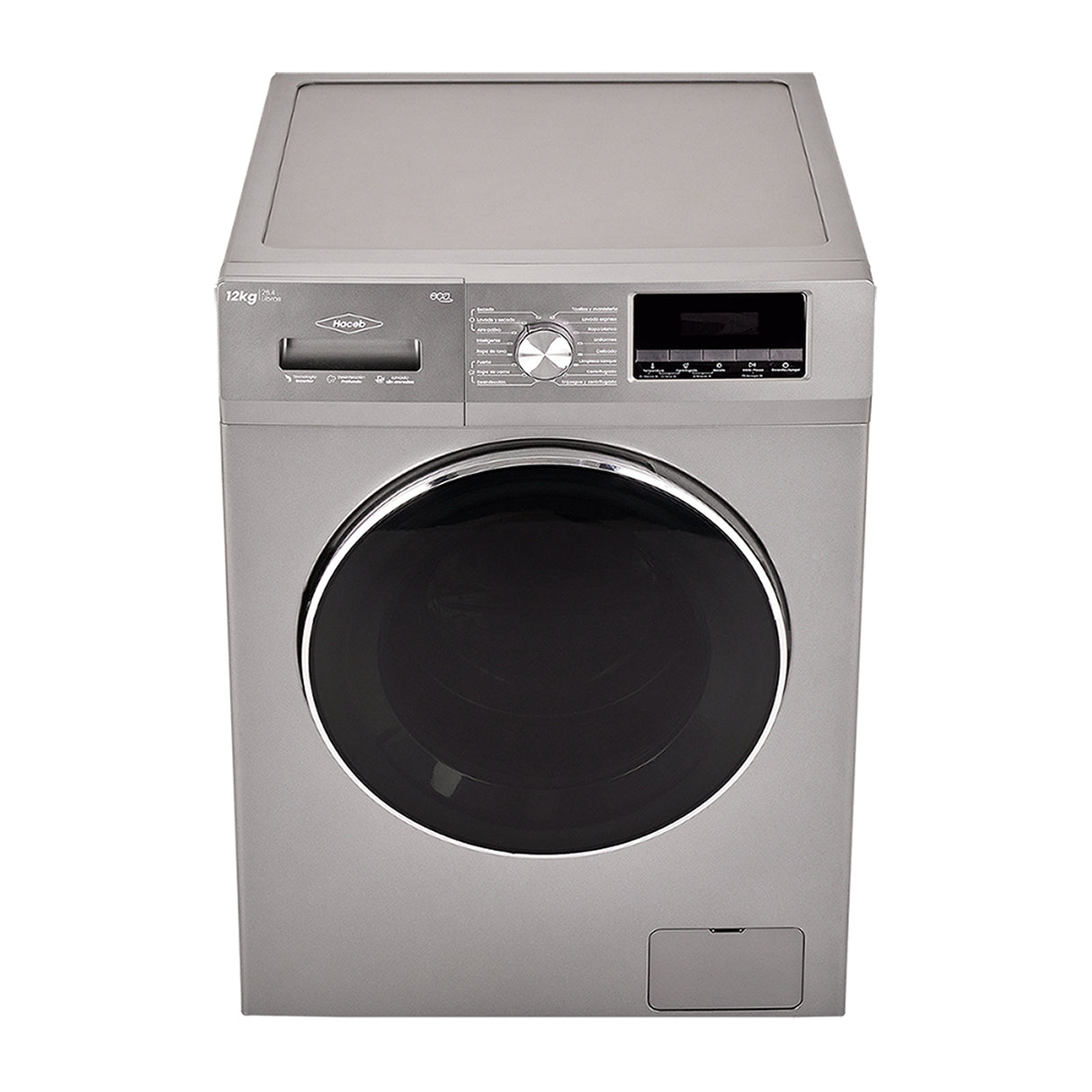 Lavadora secadora Haceb Gris 65x105cm de 12 Kilogramos con Pantalla Digital y 16 Funciones - LAVADORAS Y SECADORAS | Bylmo