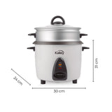 Olla Arrocera Kalley Blanco 24x31cm de 1.4 Litros con Función para Mantener Caliente - OLLAS ARROCERAS | Bylmo