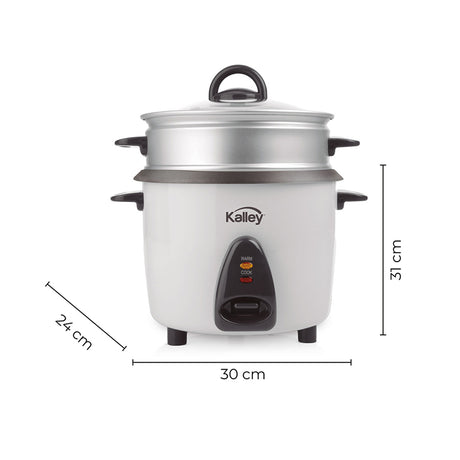 Olla Arrocera Kalley Blanco 24x31cm de 1.4 Litros con Función para Mantener Caliente - OLLAS ARROCERAS | Bylmo