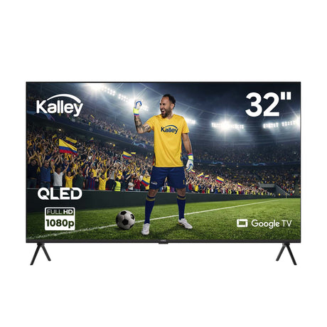 Televisor Kalley Google TV Negro 71.6x47.4cm Smart de 32" Pulgadas QLED Full HD 1080P con Wifi y Bluetooth Integrado - TELEVISORES | Bylmo