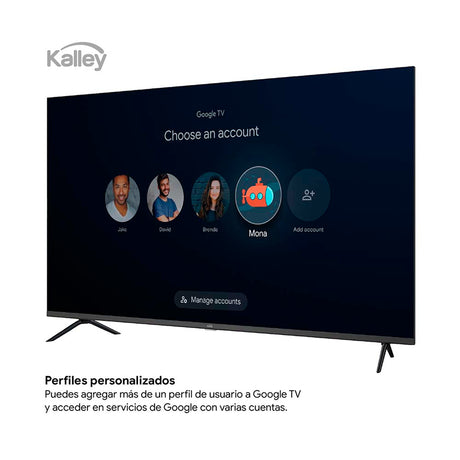Televisor Kalley Google TV Negro 89.2x55.9cm Smart de 40" Pulgadas QLED Full HD 1080P con Wifi y Bluetooth Integrado - TELEVISORES | Bylmo