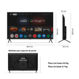 Televisor Kalley Google TV Negro 89.2x55.9cm Smart de 40" Pulgadas QLED Full HD 1080P con Wifi y Bluetooth Integrado - TELEVISORES | Bylmo
