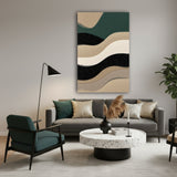 Cuadro decorativo Moderno Dunas de Grafito 110x80cm de Bastidor - CUADROS | Bylmo